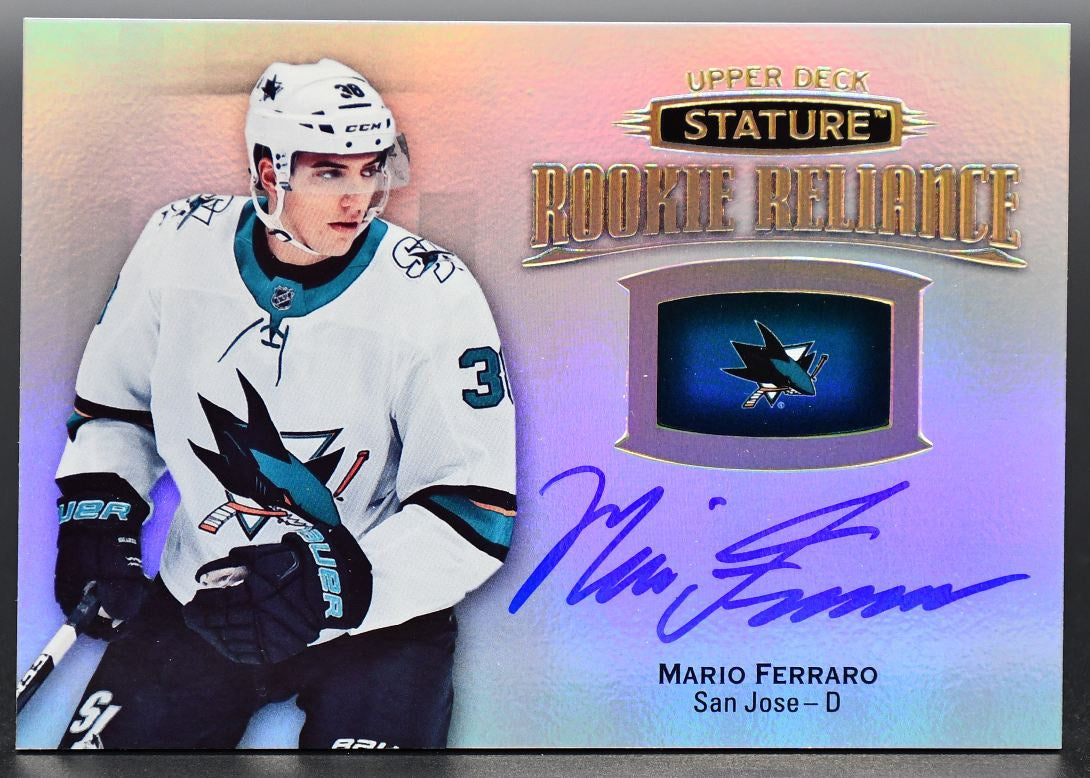2019-20 UD Stature Rookie Reliance Autograph Mario Ferraro RR-36 RC Auto