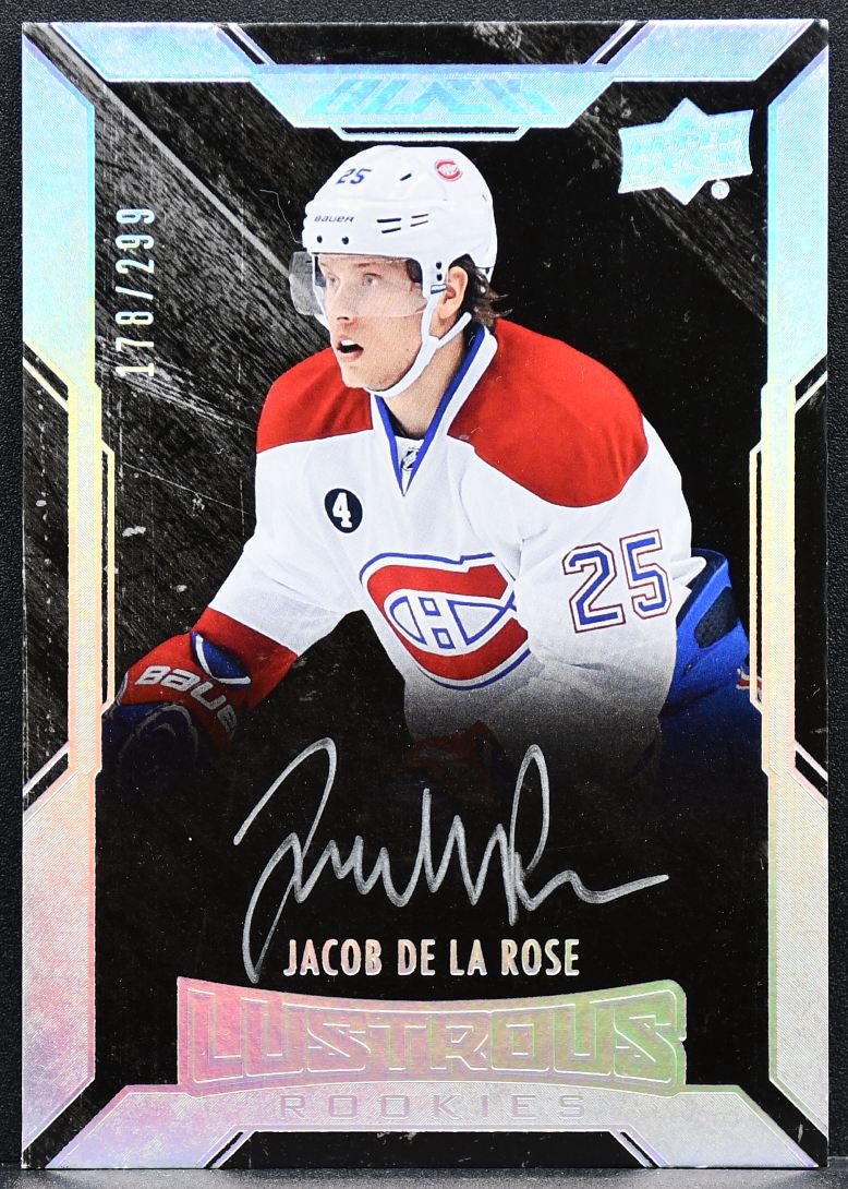 2015-16 Upper Deck Black Lustrous Rookies Auto Jacob de la Rose RC Auto 9750
