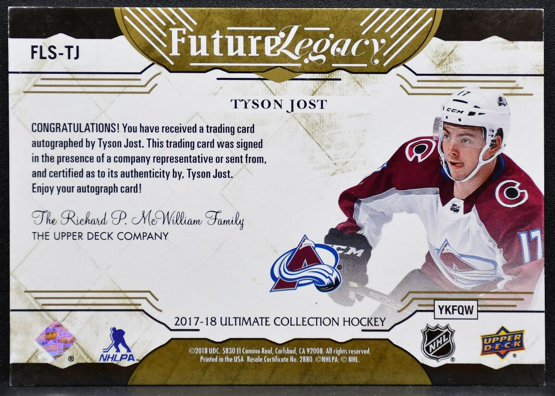 2017-18 UD Ultimate Collection Future Legacy Signatures Jost RC Auto 7622