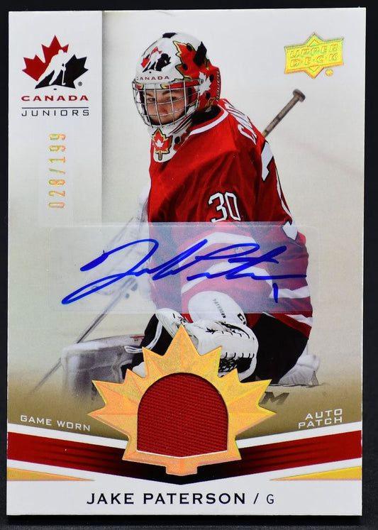 Écusson autographié Paterson 028/199 porté en match par l'équipe junior canadienne UD 2014-15