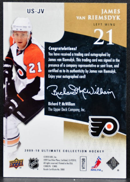 2009-10 UD Ultimate Collection Signatures James Van Riemsdyk Flyers Auto 3272