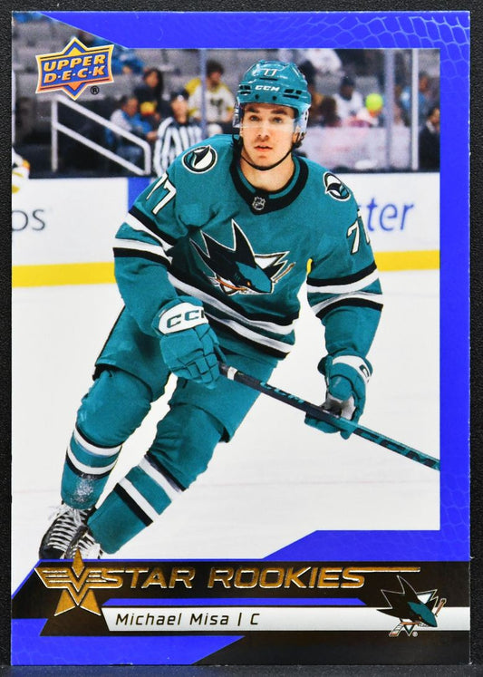 2025-26 Upper Deck NHL Star Rookies Box Set Blue Michael Misa 13 Sharks RC 6159