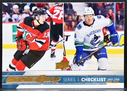 2017-18 UD Series 1 Checklist Young Guns Hischier/Boeser Devils/Canucks RC 8352