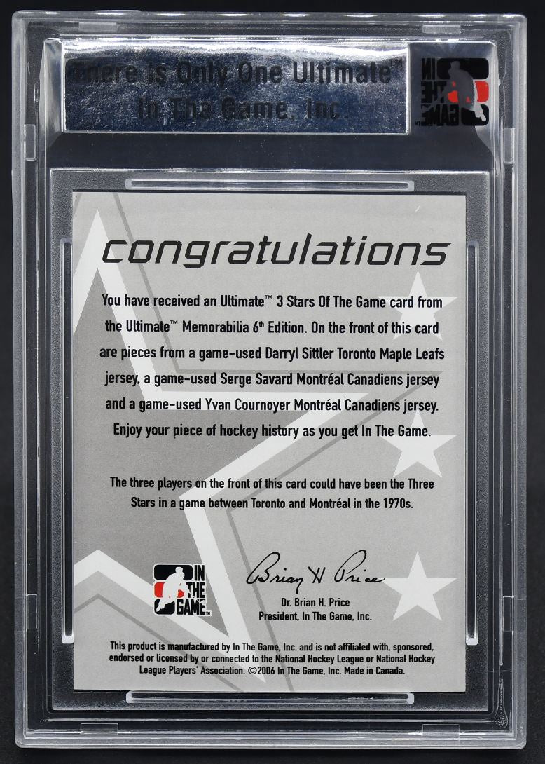 2005-06 ITG 6th 3 Stars of the Game Sittler Savard Cournoyer 07/25 Jersey