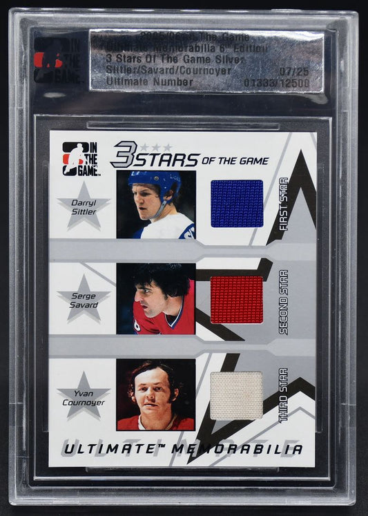 2005-06 ITG 6th 3 Stars of the Game Sittler Savard Cournoyer 07/25 Jersey