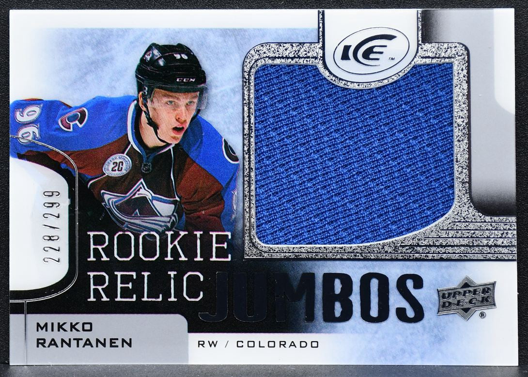 2015-16 Upper Deck Ice Rookie Relic Jumbos Mikko Rantanen RC 228/299 Jersey 8555