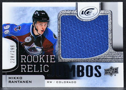 2015-16 Upper Deck Ice Rookie Relic Jumbos Mikko Rantanen RC 228/299 Jersey 8555