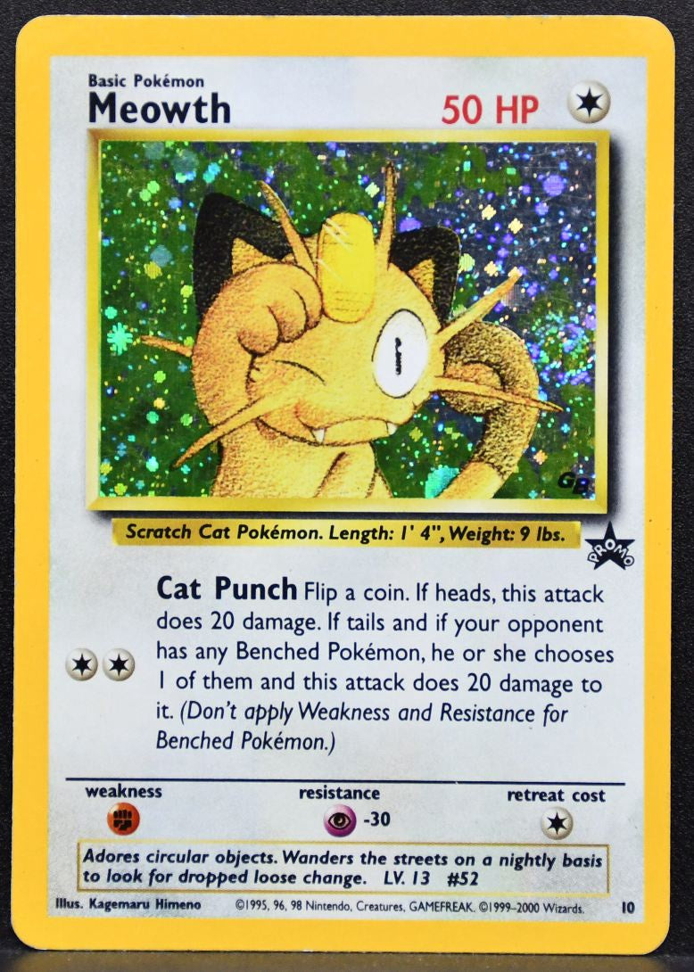 Pokémon Meowth Wizards: Black Star Promos Damaged 10 DM Holofoil English