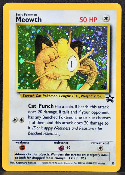 Pokémon Meowth Wizards: Black Star Promos Damaged 10 DM Holofoil English