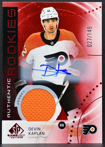 2025-26 SP Game Used Red Auto Jersey Devin Kaplan RC Auto 027/149 Jersey 6940