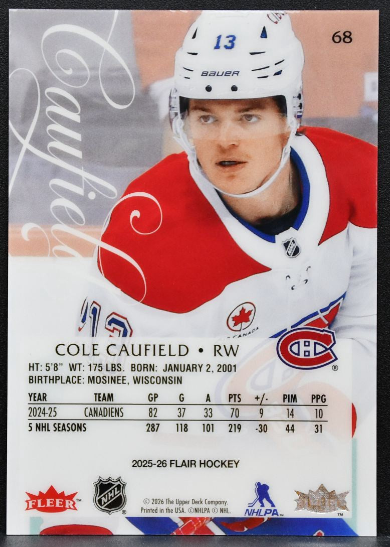 2025-26 Flair Cole Caufield 68 Montreal Canadiens 5350