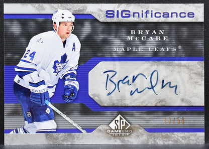 2006-07 SP Game Used SIGnificance Bryan McCabe S-BM Maple Leafs Auto 13/50 2541