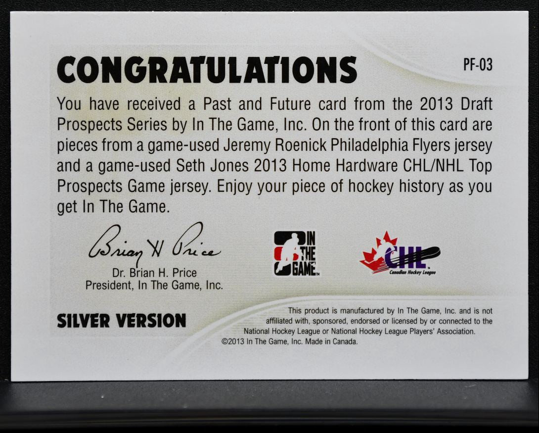 2013-14 In The Game Draft Prospects Past And Future Seth Jones Jersey 0894