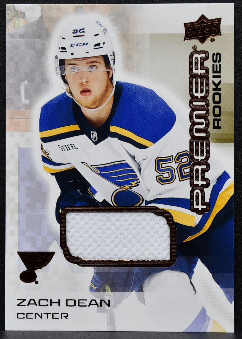 2024-25 UD Premier Rookies Bronze Jersey Zach Dean 127 St. Louis Blues RC Jersey 9492