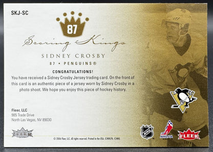 Maillot de recrue n° 1 de Sidney Crosby, Kings de Pittsburgh, saison 2005-2006 (Ultra Scoring Kings)