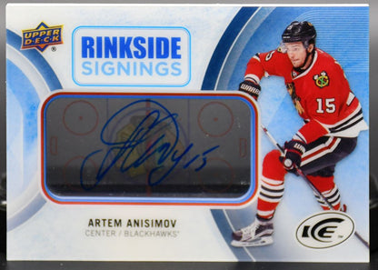 Autographe d'Artem Anisimov RS-AA (2016-17 UD ICE Rinkside)