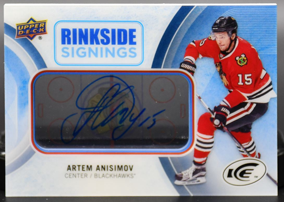 Autographe d'Artem Anisimov RS-AA (2016-17 UD ICE Rinkside)