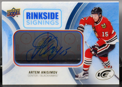 Autographe d'Artem Anisimov RS-AA (2016-17 UD ICE Rinkside)