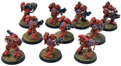 BLOOD ANGELS 10 Tactical Space Marines #1 WELL PAINTED Warhammer 40K