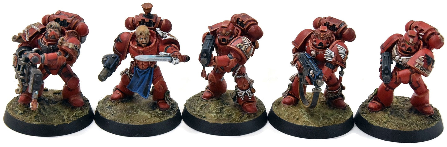 BLOOD ANGELS 10 Tactical Space Marines #2 WELL PAINTED Warhammer 40K