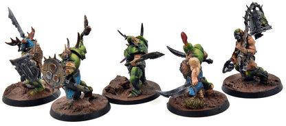 MAGGOTKIN OF NURGLE 5 Putrid Blightkings #1 WELL PAINTED Sigmar