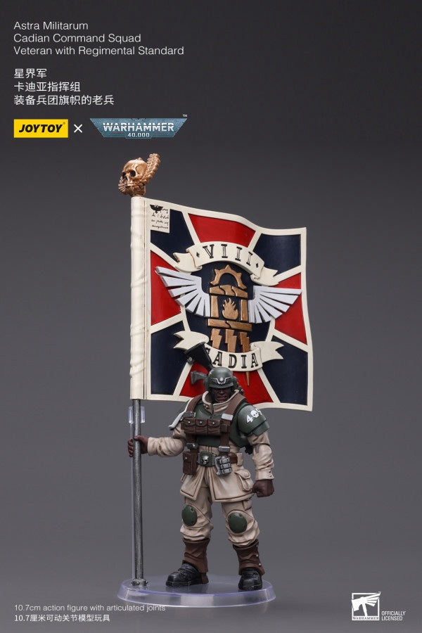 Cadian Command Squad Veteran with Regimental Standard Astra Militarum Joy Toy