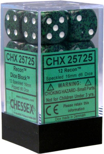 Speckled 12 * D6 Recon 16mm Chessex Dice (CHX25725)