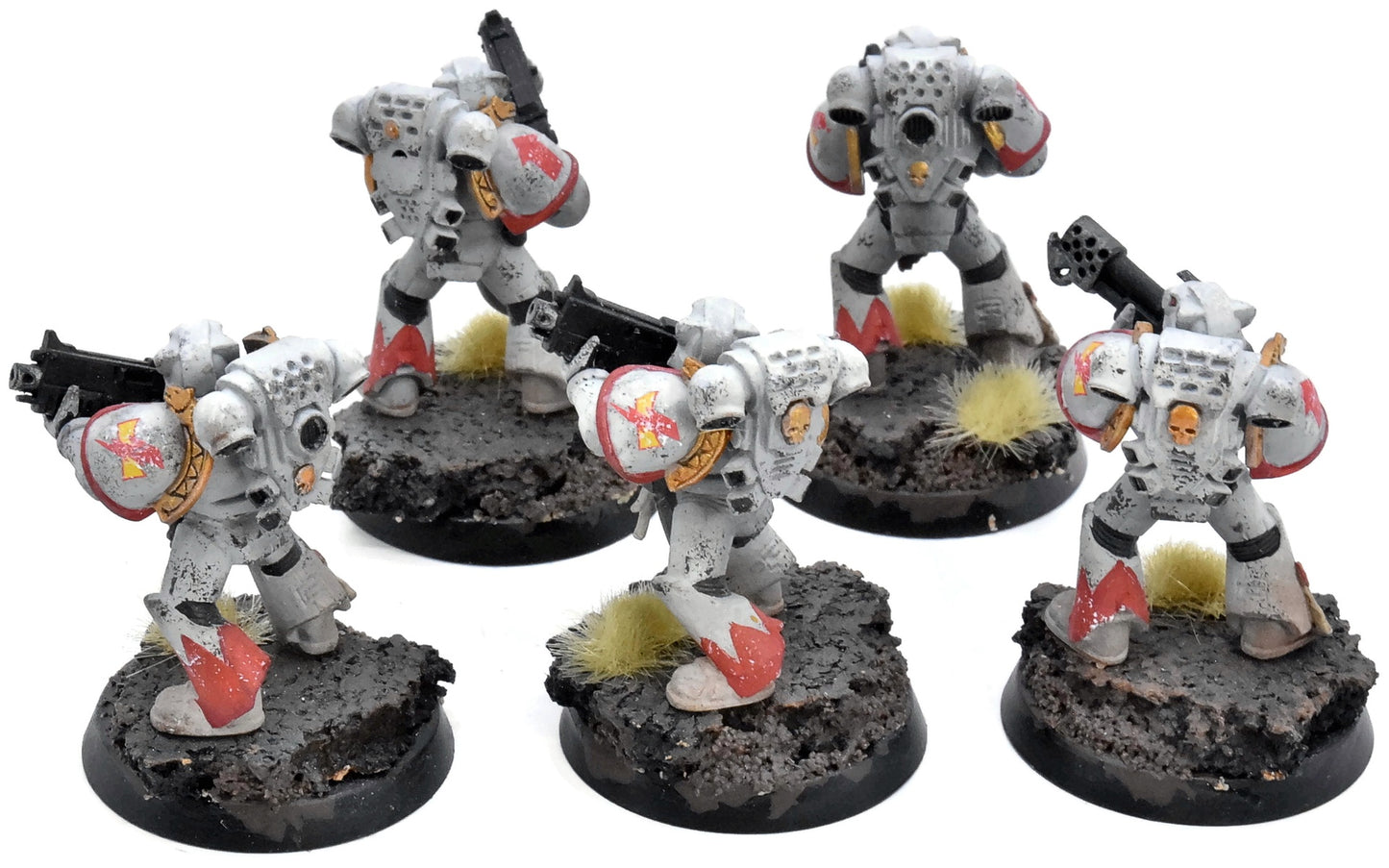 SPACE MARINES 5 Tactical #1 WELL PAINTED 40K White Scars
