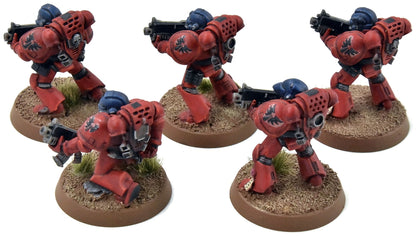 BLOOD ANGELS 5 Tactical Marines #1 WELL PAINTED Warhammer 40K