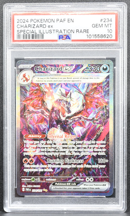 Pokemon TCG Charizard ex 234/091 Paldean Fates SIR Broken Case PSA 10