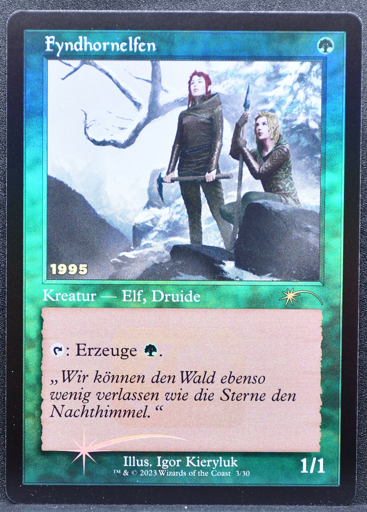MTG Fyndhornelfen 1995 Promo Retro Frame Foil NM