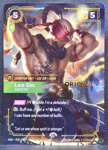 Riftbound Lee Sin, Ascetic 078/298 Origins Stamped Promo Foil NM