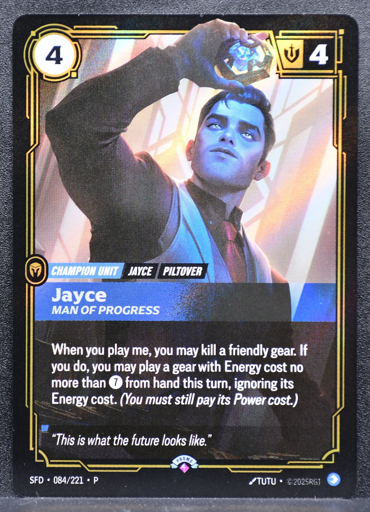 Riftbound Jayce, Man of Progress 084/221 Promo Foil NM