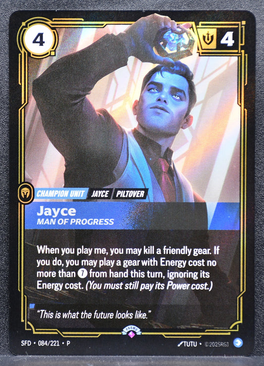 Riftbound Jayce, Man of Progress 084/221 Promo Foil NM