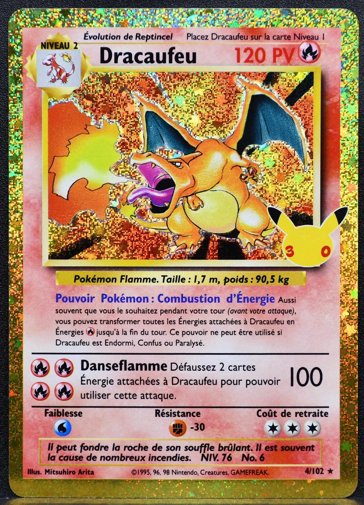 Pokemon TCG Charizard Dracofeu FR 4/102 30th Celebration Classic Collection NM