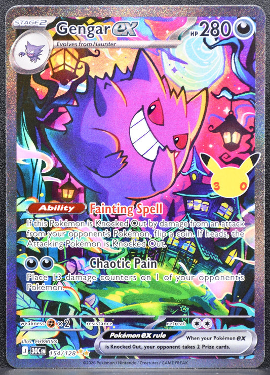 Pokemon TCG Gengar ex 154/128 30th Celebration Full Art NM #2