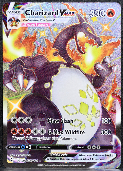 Pokemon TCG Charizard Vmax SV107/SV122 Shining Fates Full Art NM