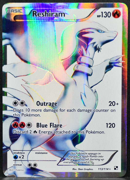 Reshiram 113/114 Black & White Full Art Damaged