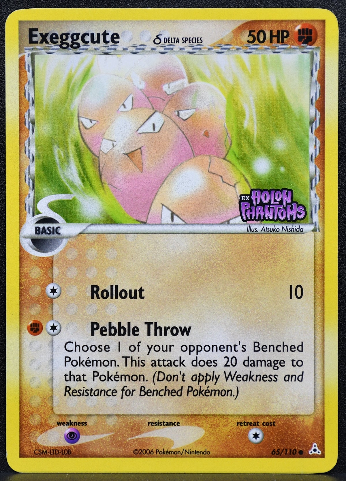 Pokemon TCG Exeggcute Delta Species 65/110 ex Holon Phantoms Stamped Holo MP