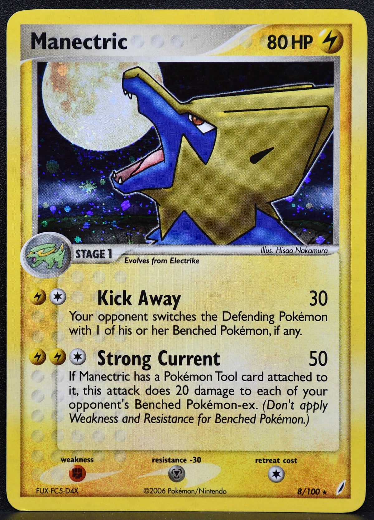 Pokemon TCG Manectric 8/100 ex Crystal Guardians Holofoil MP