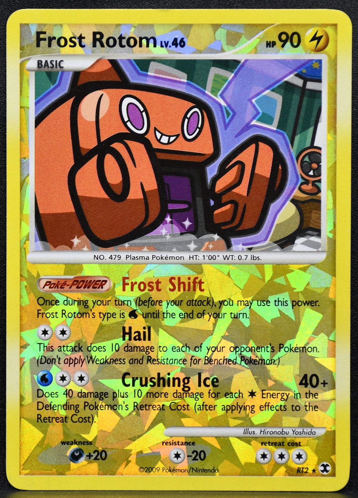 Pokemon TCG Frost Rotom Lv.46 RT2 Rising Rivals Cracked Ice Foil HP