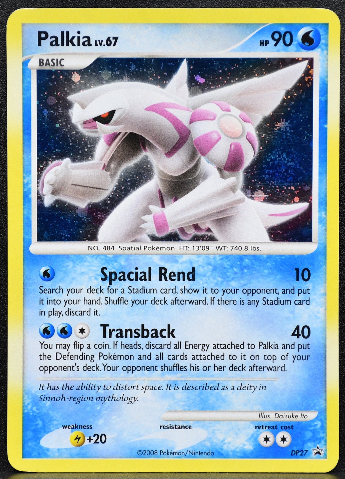 Pokemon TCG Palkia Lv.67 DP27 Black Star Promo Holofoil HP