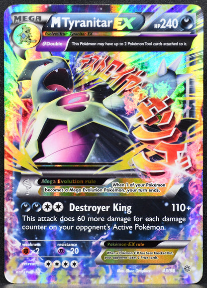 Pokemon TCG M Tyranitar EX 43/98 Ancient Origins Holofoil Damaged