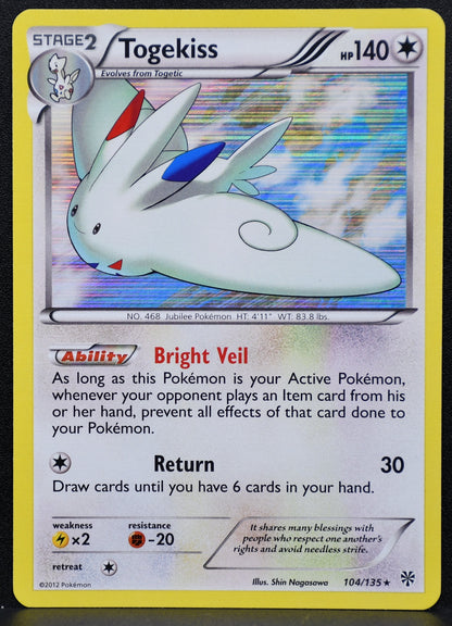 Pokemon TCG Togekiss 104/135 Plasma Storm Holofoil LP