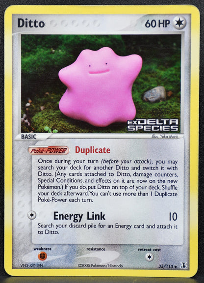 Pokemon TCG Ditto 35/113 Ex Delta Species Stamped Holo HP
