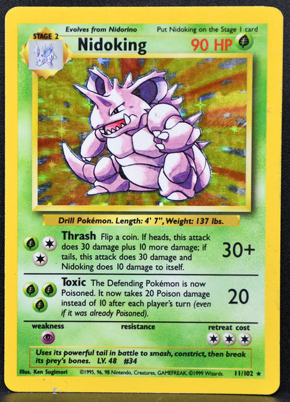 Pokemon TCG Nidoking 11/102 Base Set Holofoil HP #1