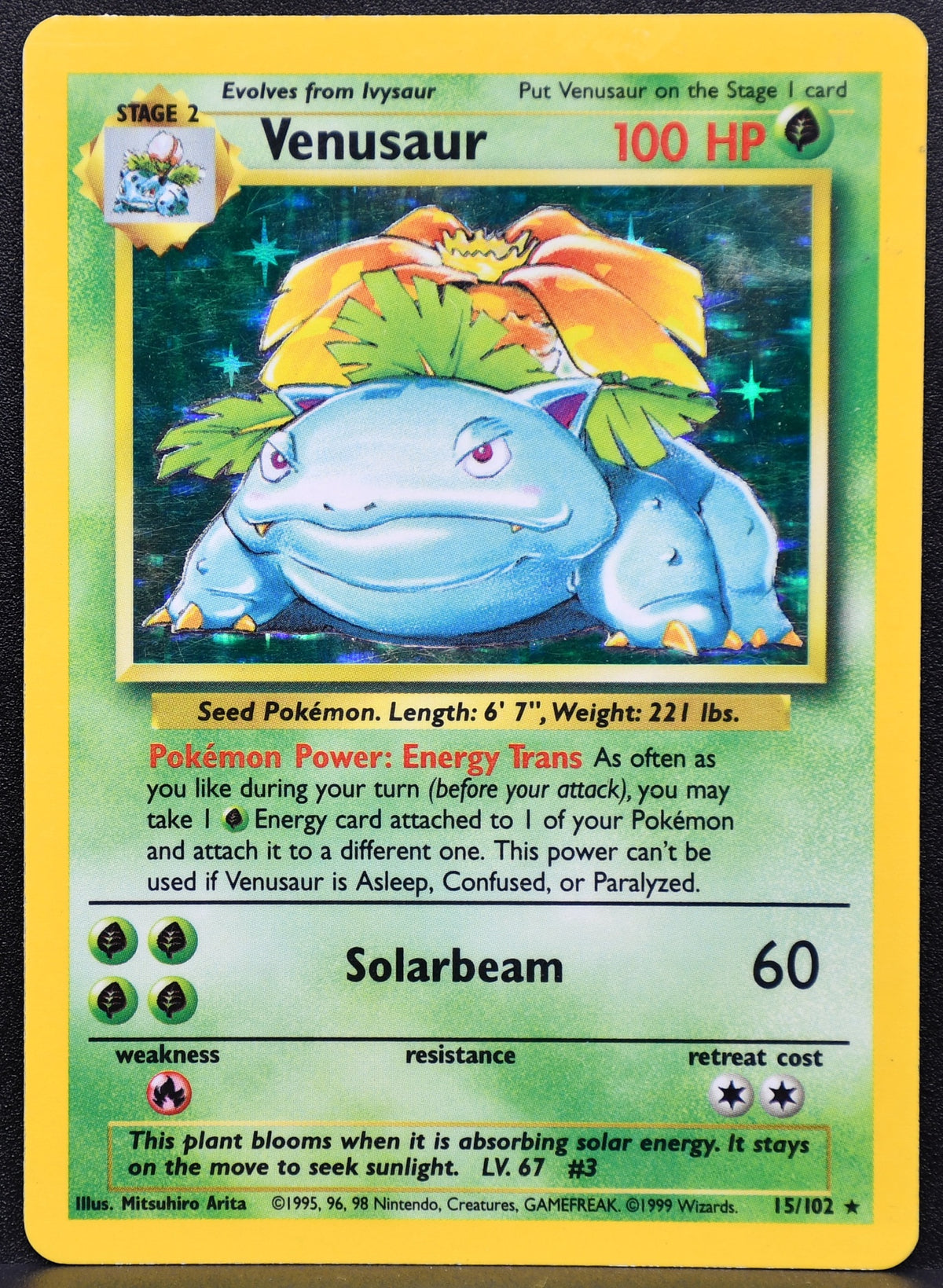 Pokemon TCG Venusaur 15/102 Base Set Holofoil HP