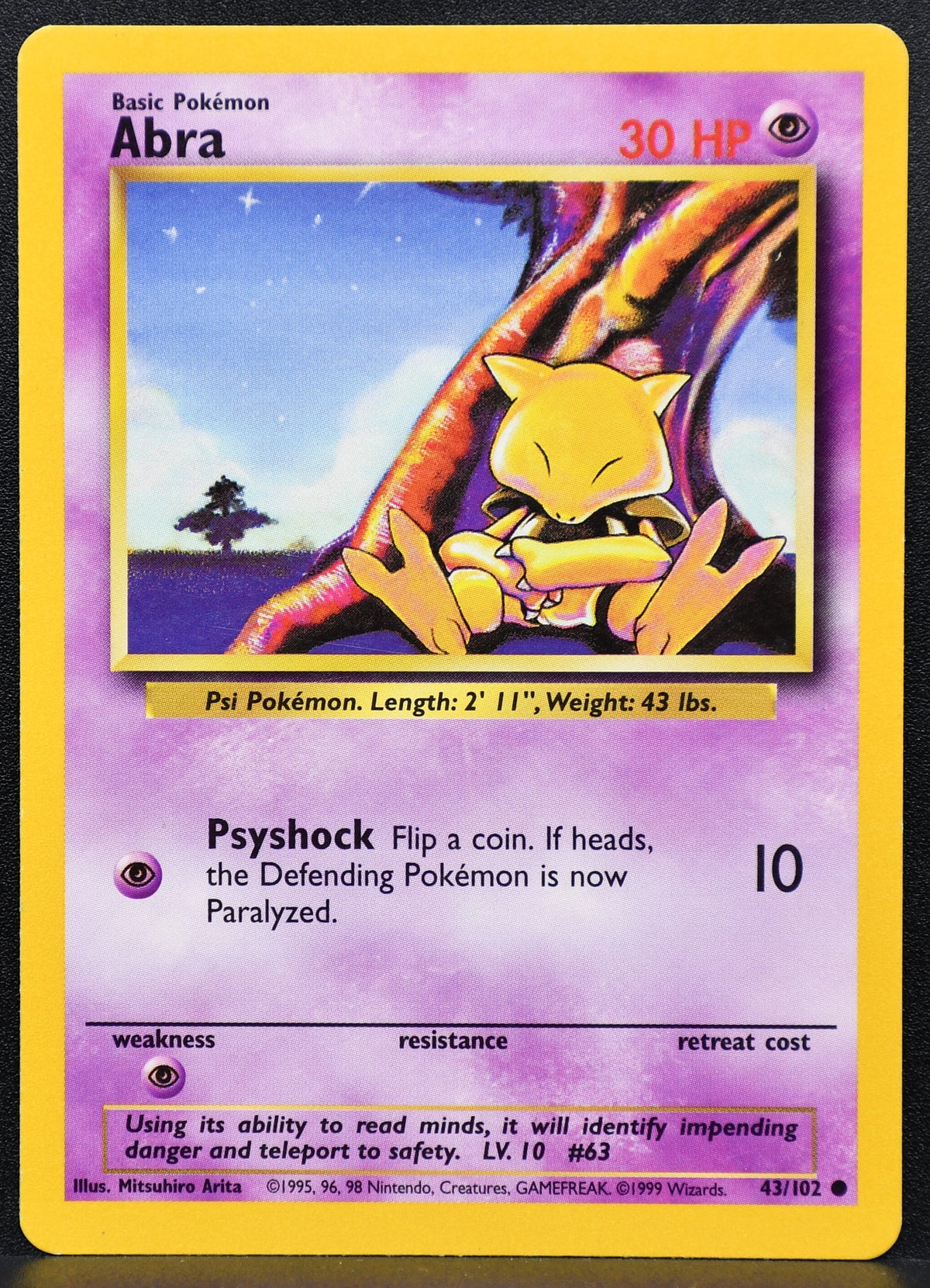 Pokemon TCG Abra 43/102 Base Set Regular NM