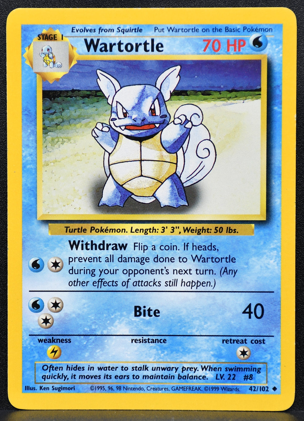 Pokemon TCG Wartortle 42/102 Base Set Regular MP #1