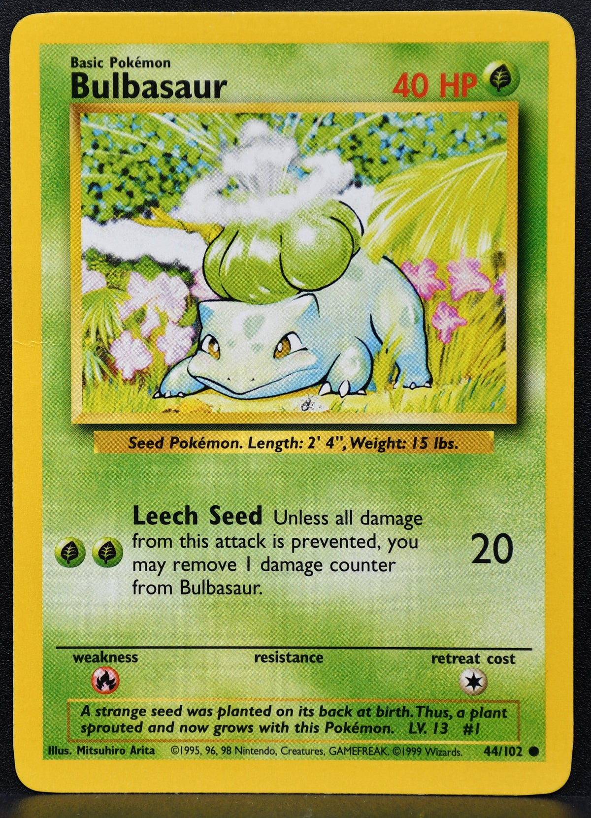 Pokemon TCG Bulbasaur 44/102 Base Set Regular LP